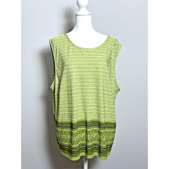 Rafael Women's Shell ( 2X) Pleated Textured Design Rafael Bohemian Top - Picture 16 of 16